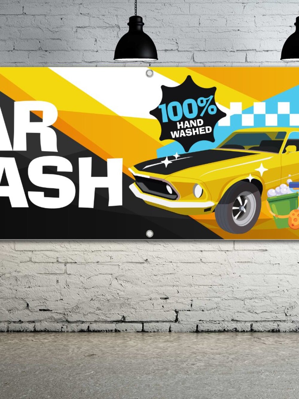 CAR WASH 100% Hand Washed Vinyl Banner 3x8 Sign Display Generic Large Signage